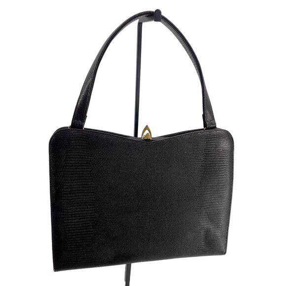 Handbags - Rich craft women brown lizard leather twist closure handbag